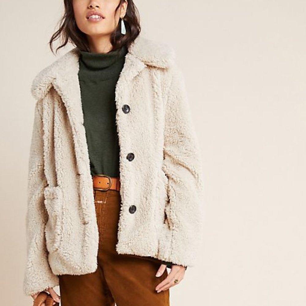 NWT Anthropologie Raquel Teddy Coat - Picture 2 of 6